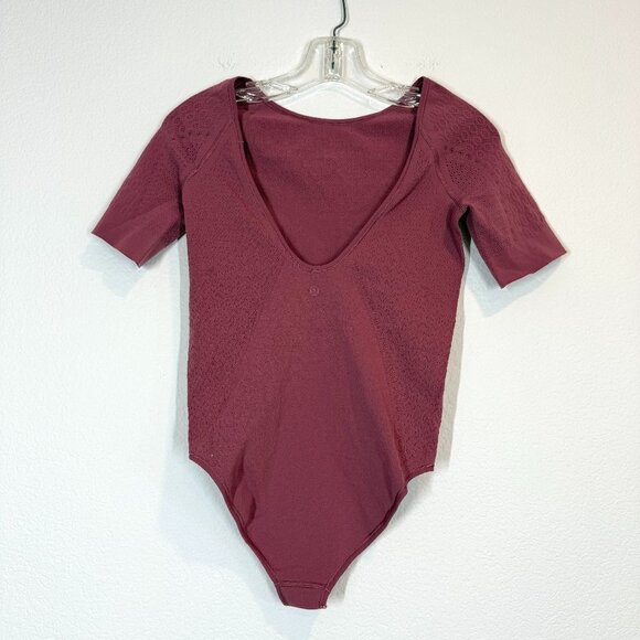 Lululemon Bodysuit Top Pink Running Yoga Dance - Picture 2 of 8